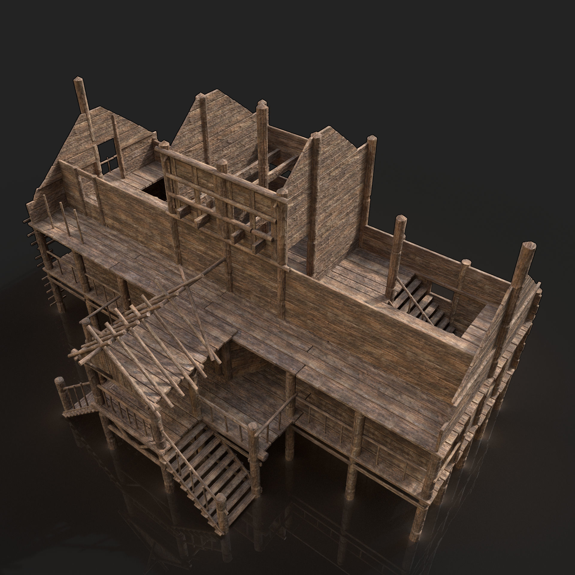 Next Gen AAA Top-down house set 3D Model Collection_21