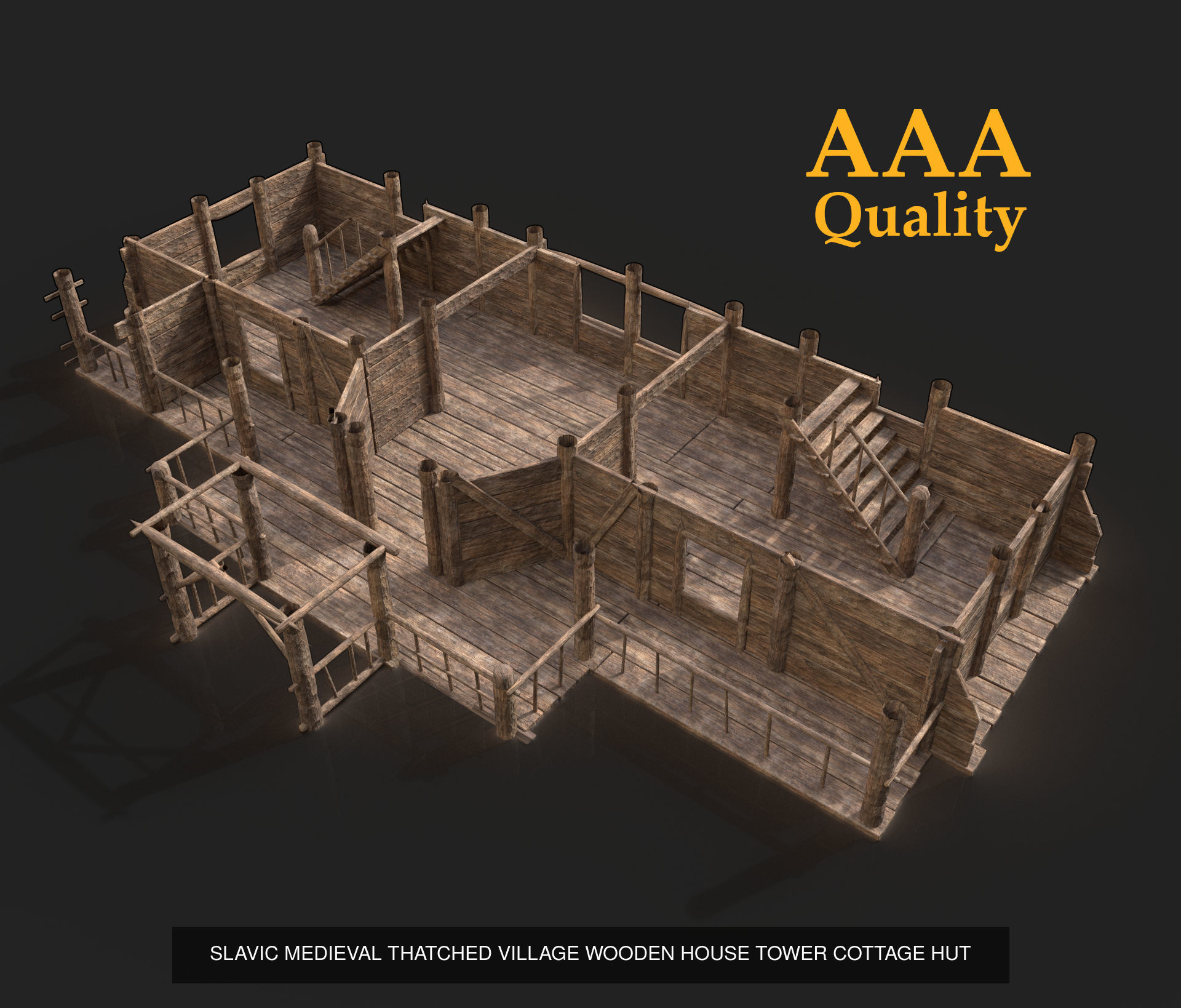 Next Gen AAA Top-down house set 3D Model Collection_2