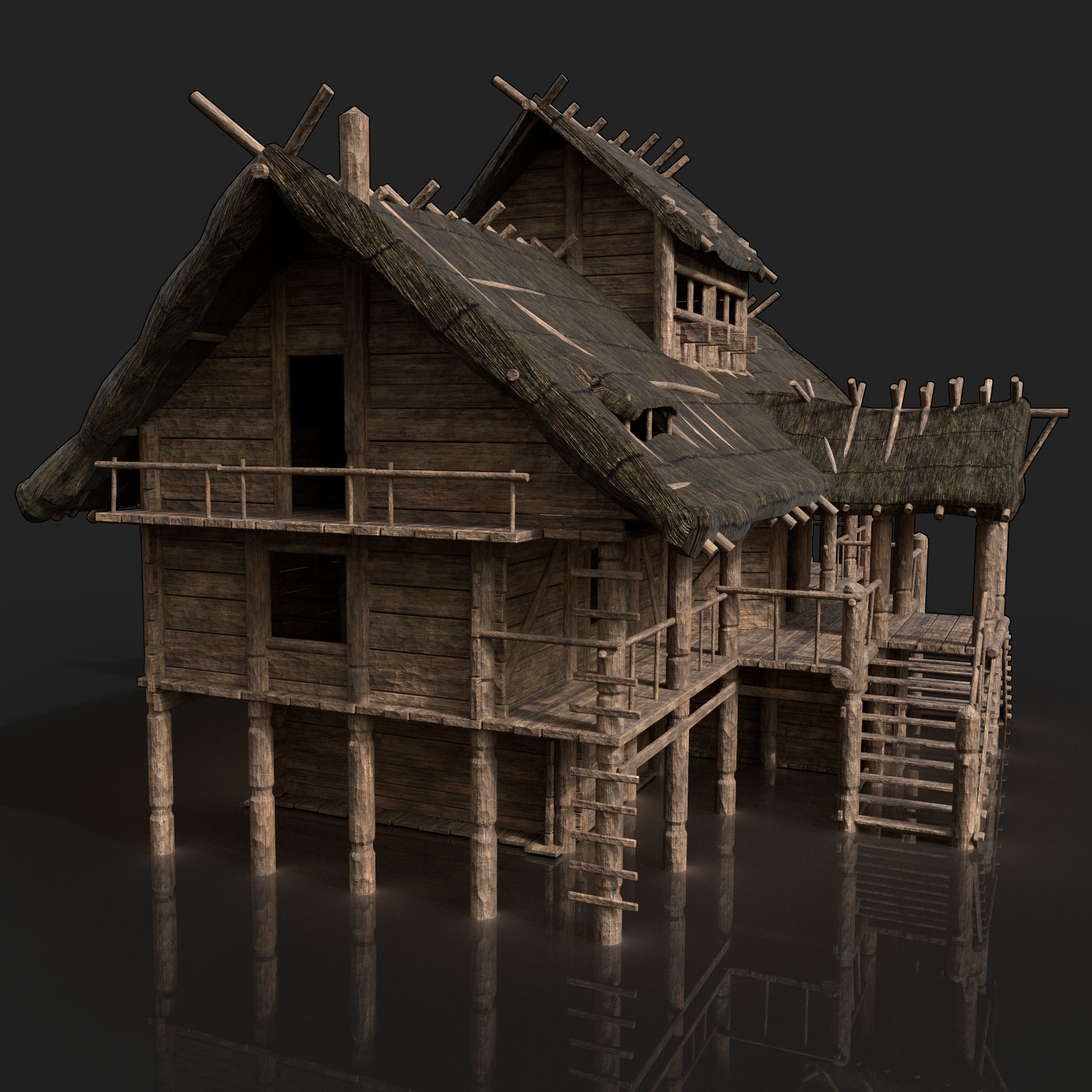 Next Gen AAA Top-down house set 3D Model Collection_18