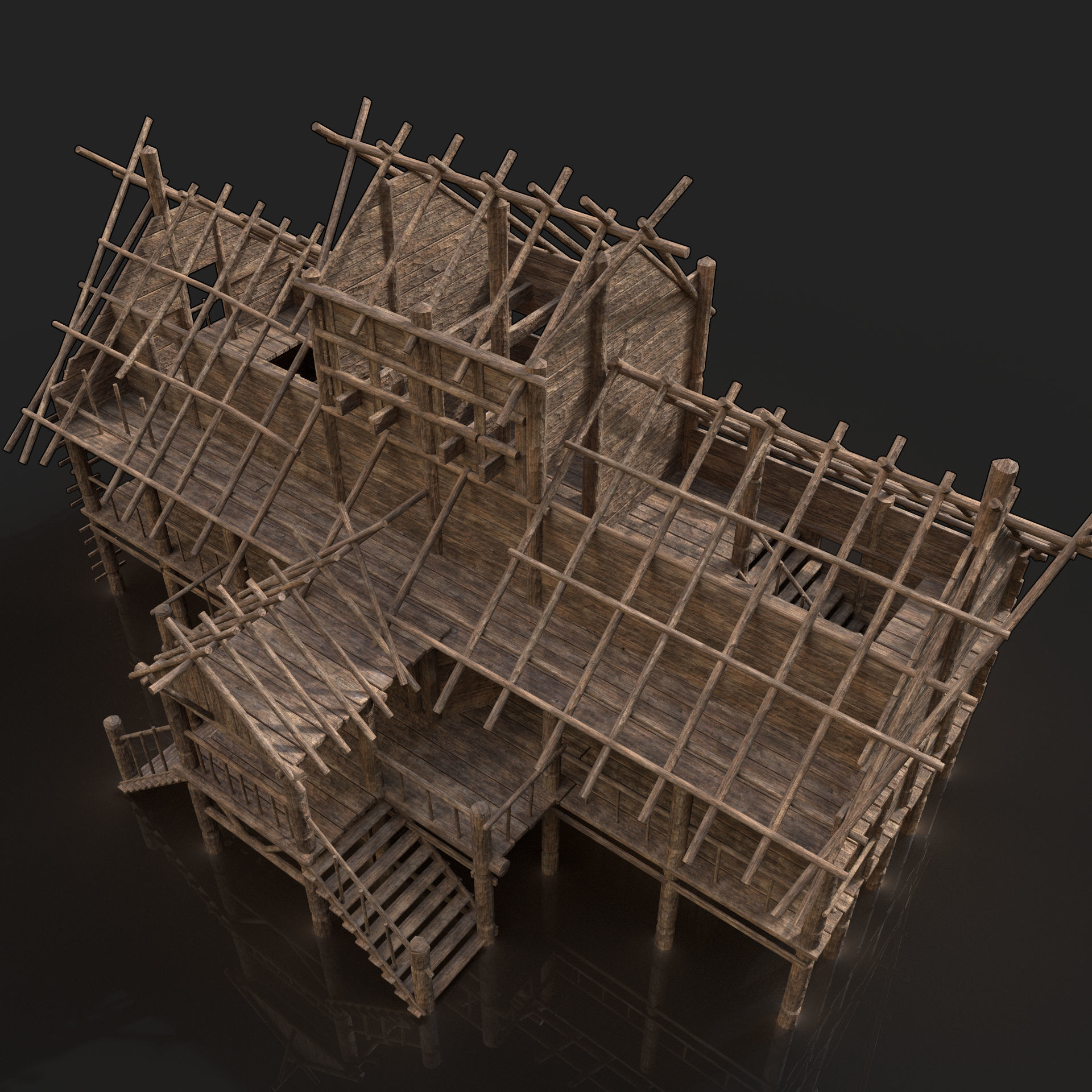 Next Gen AAA Top-down house set 3D Model Collection_20