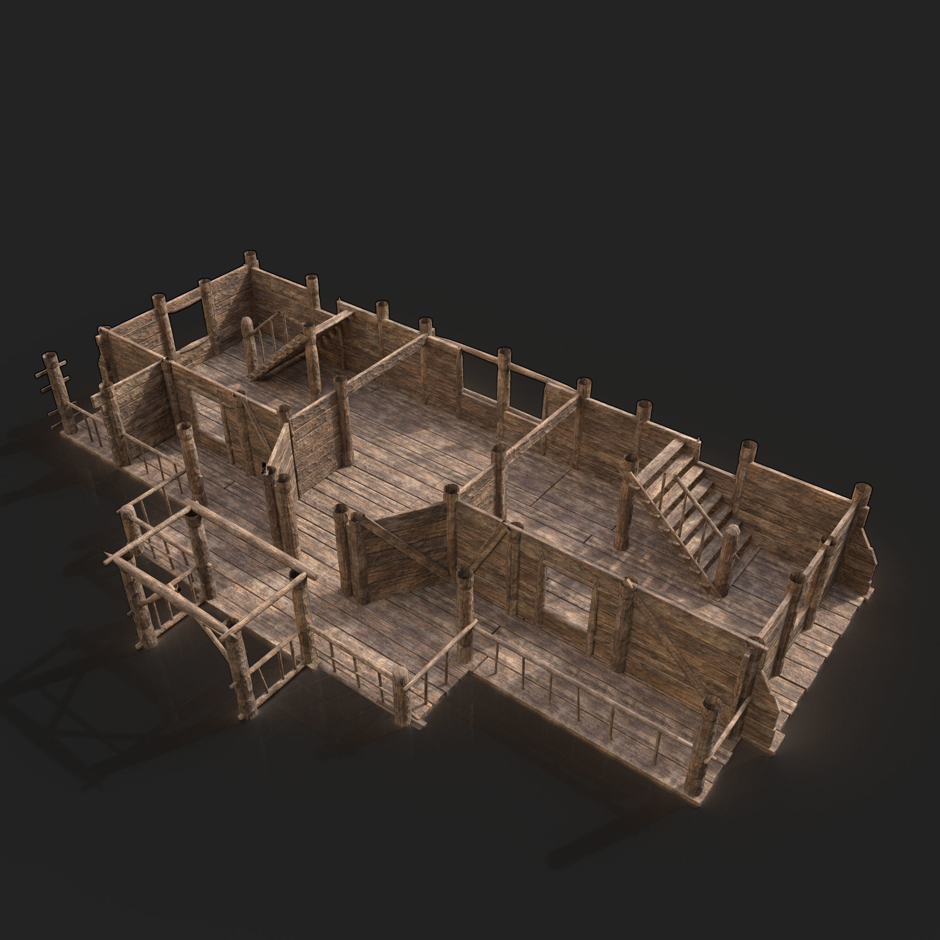 Next Gen AAA Top-down house set 3D Model Collection_9