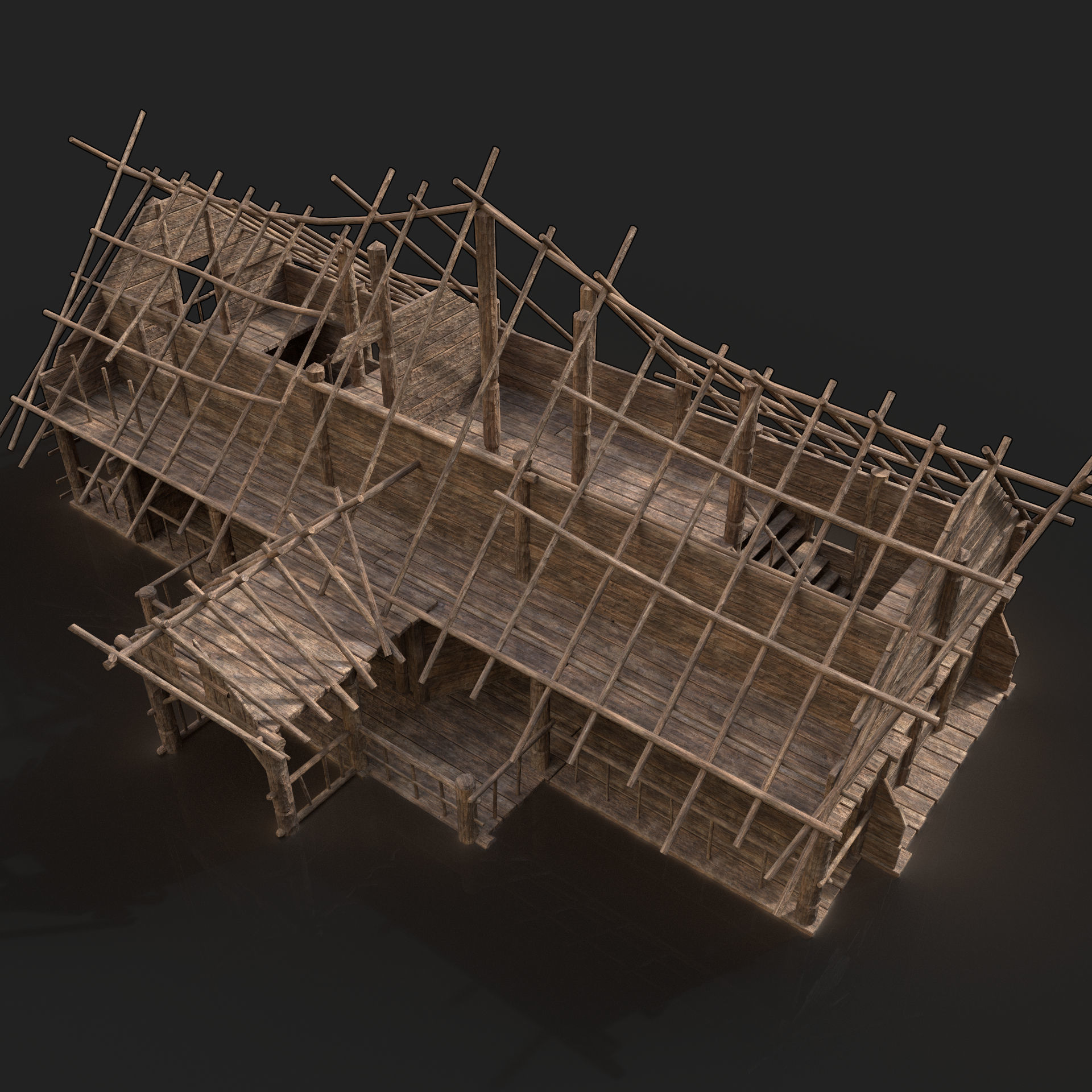 Next Gen AAA Top-down house set 3D Model Collection_7