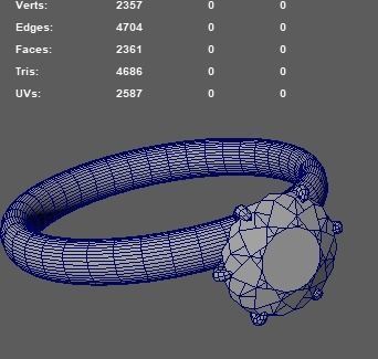 Diamond Ring Low-poly 3D model_2
