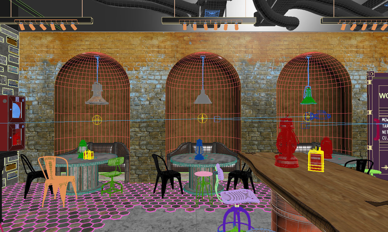 restaurant vintage modern 3D model_6