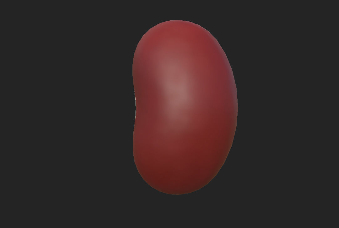 Red Kidney Bean Low-poly 3D model_7