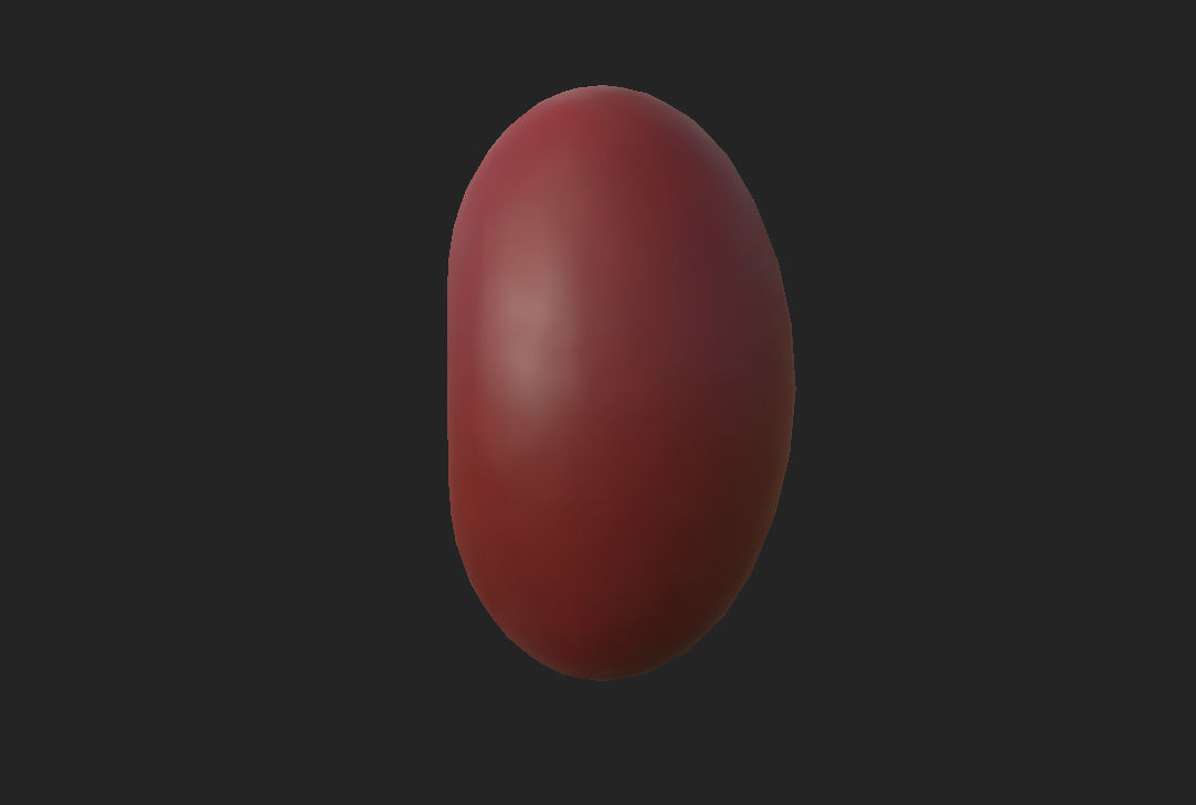 Red Kidney Bean Low-poly 3D model_8