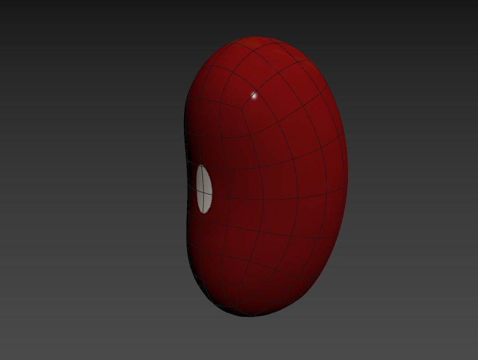 Red Kidney Bean Low-poly 3D model_10