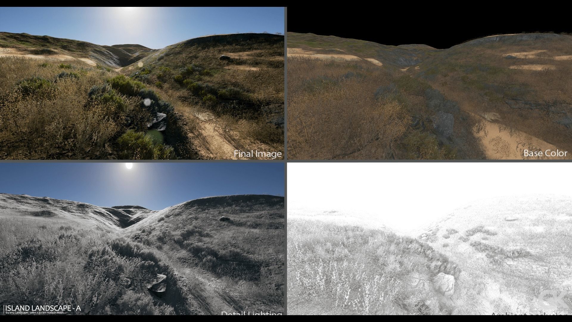 Island Landscape - A Low-poly 3D model_4