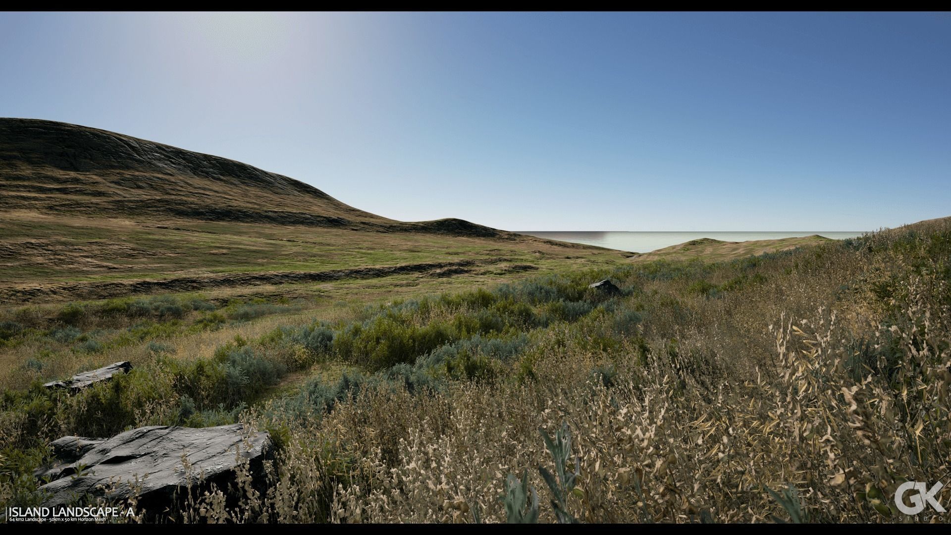 Island Landscape - A Low-poly 3D model_3