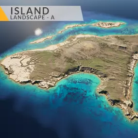 Island Landscape - A Low-poly 3D model_0