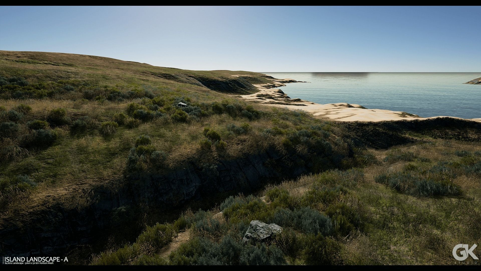 Island Landscape - A Low-poly 3D model_11