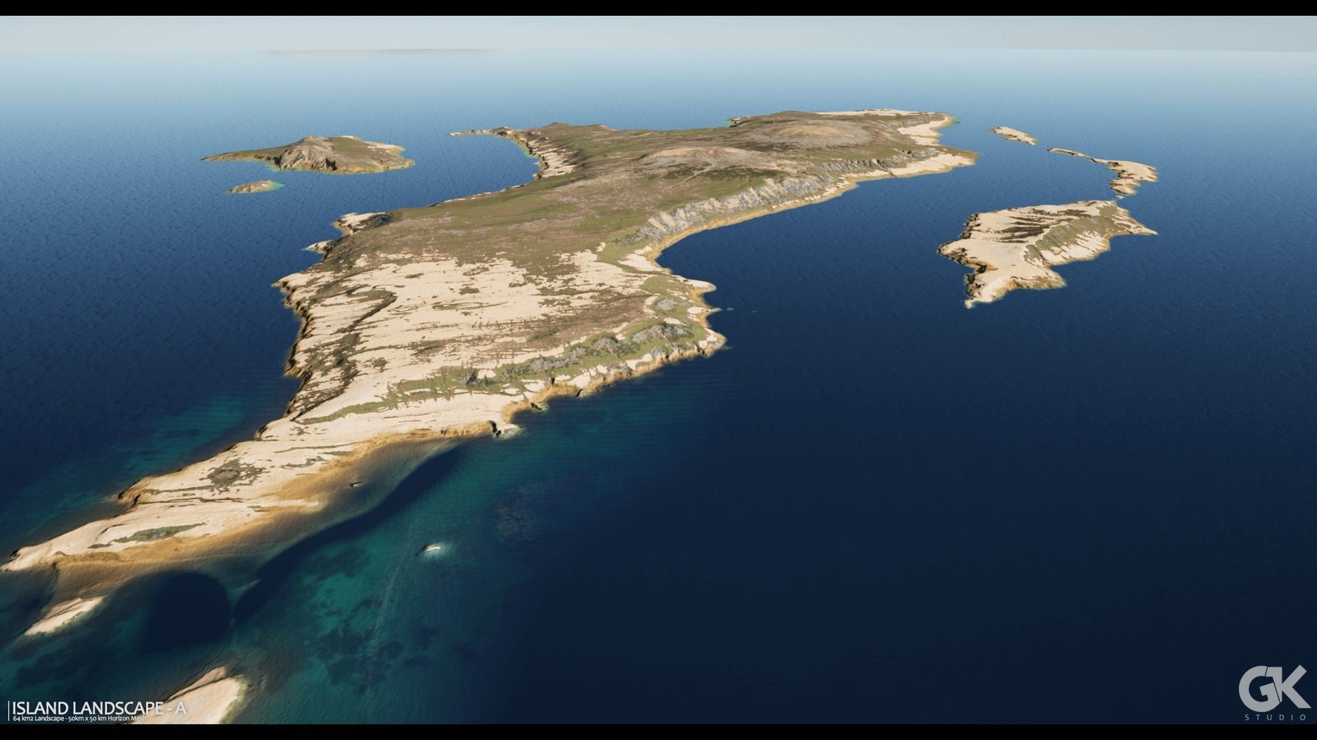 Island Landscape - A Low-poly 3D model_7