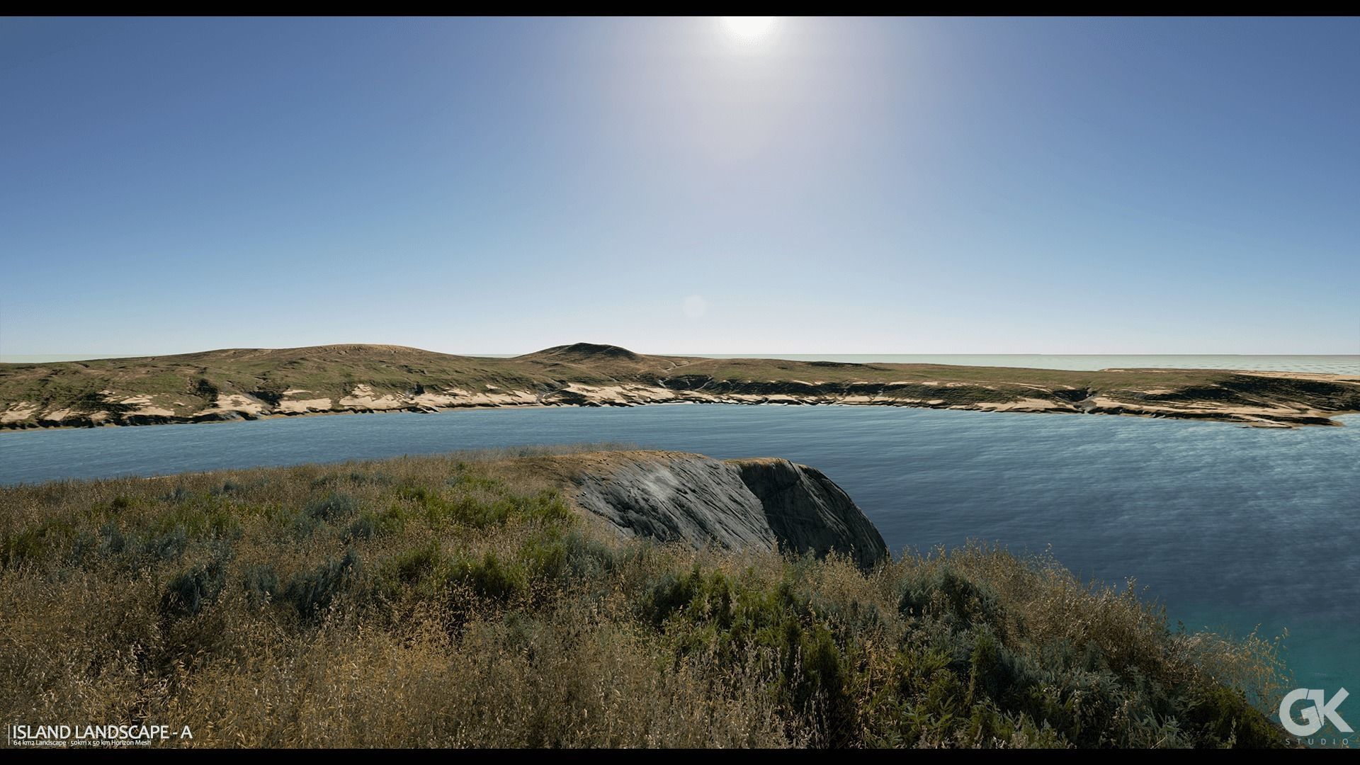 Island Landscape - A Low-poly 3D model_10