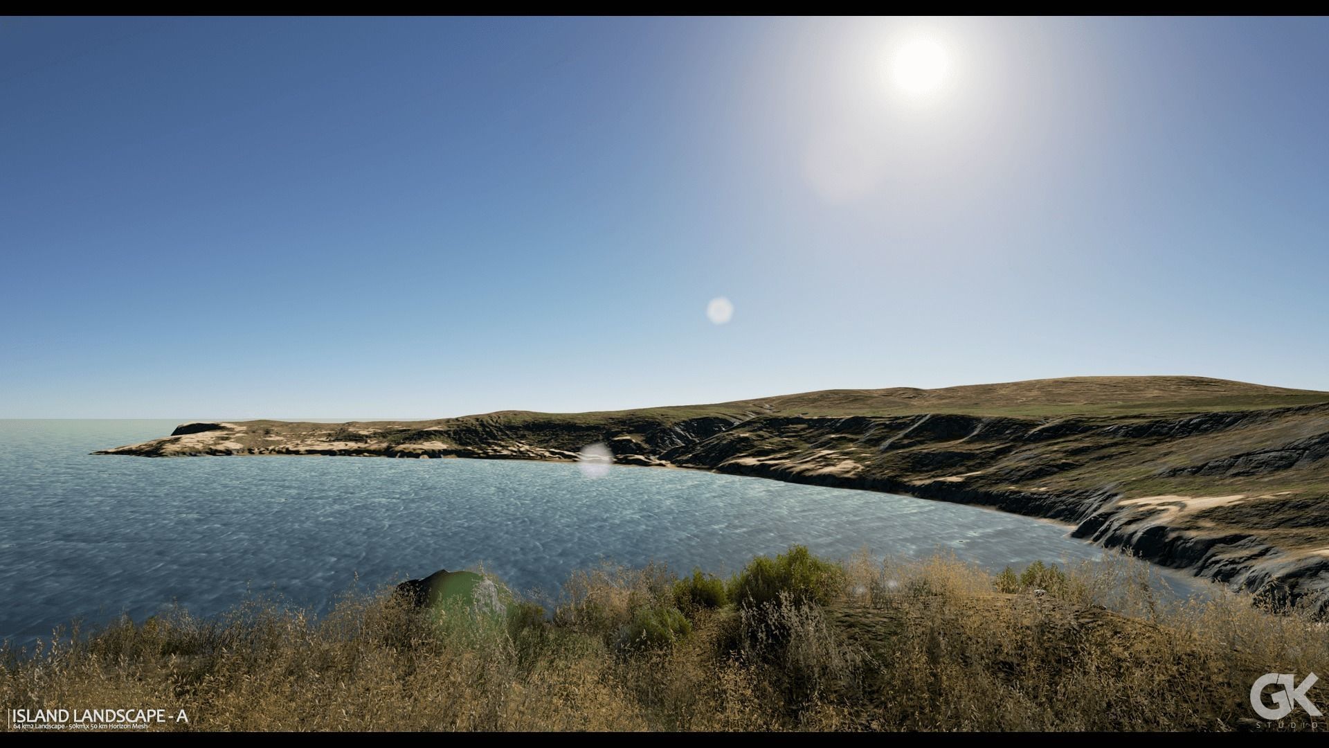Island Landscape - A Low-poly 3D model_12