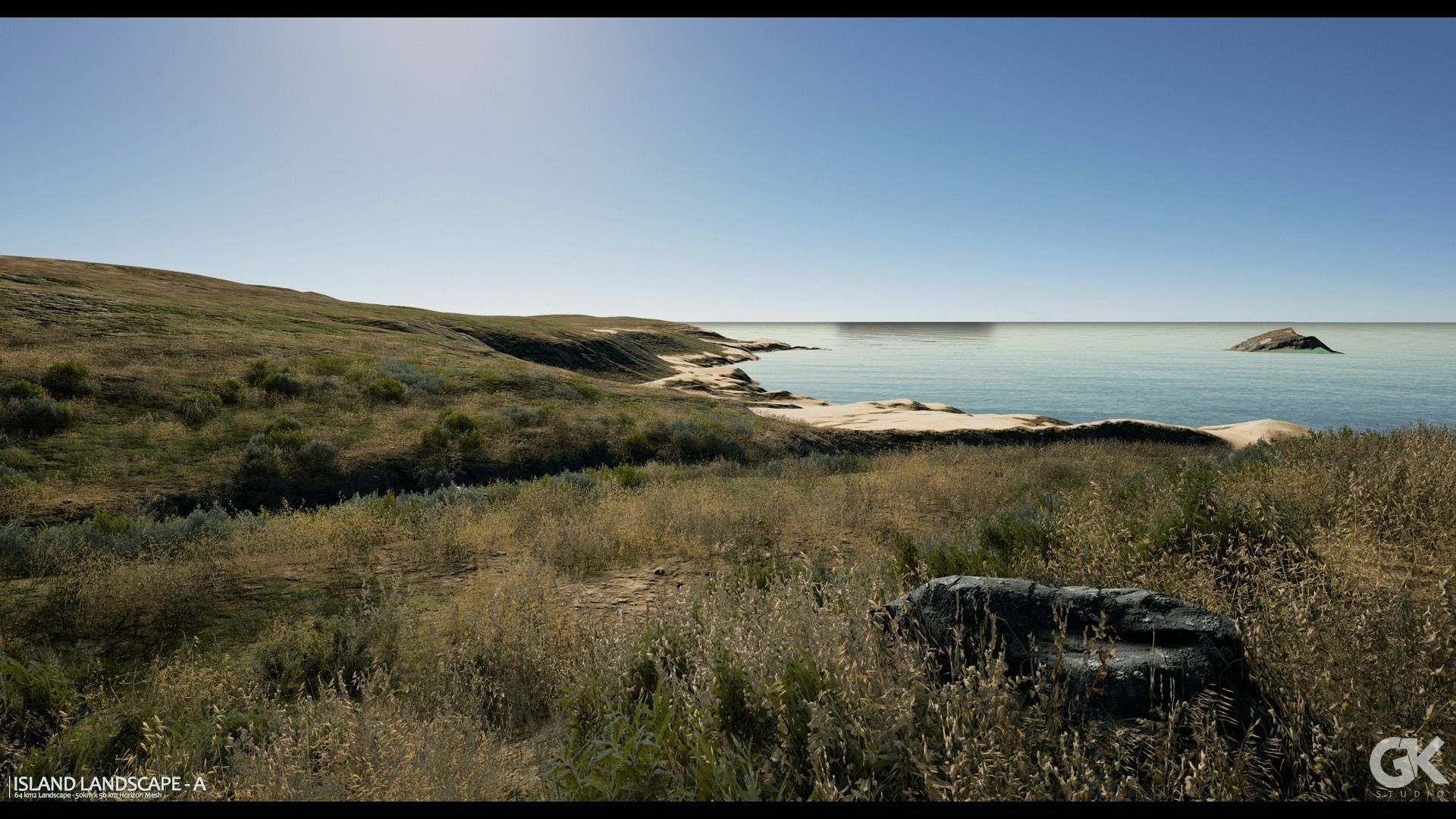 Island Landscape - A Low-poly 3D model_13