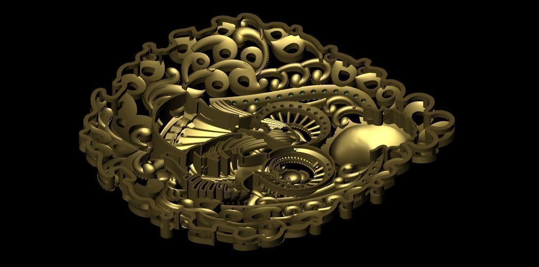 polki pendent 3D print model_8