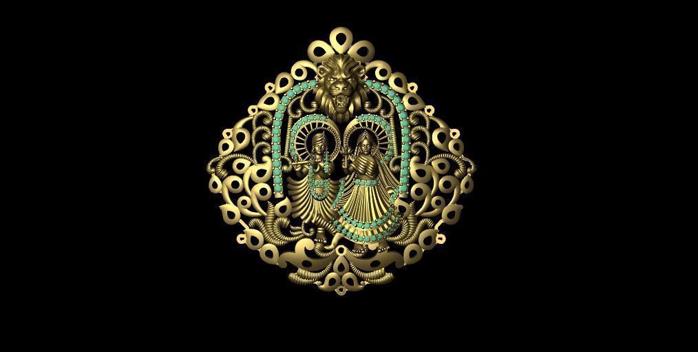 polki pendent 3D print model_2