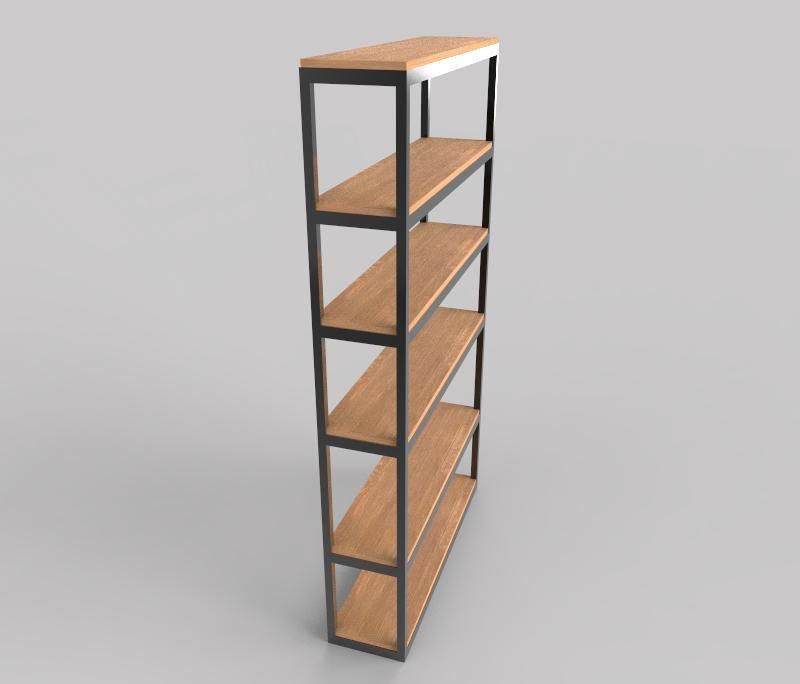 The Shelf bookcase with five shelves Low-poly 3D model_2