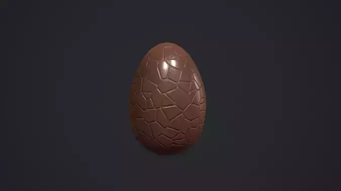 Chocolate Easter Egg - Crackled Pattern Low-poly 3D model