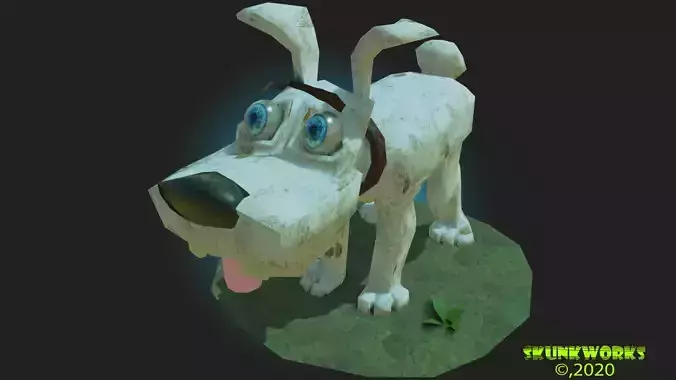 LowPoly Cartoony Dog Rigged Low-poly 3D model