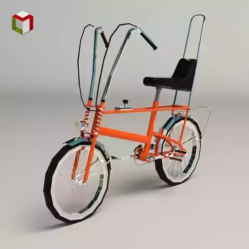Low Poly Chopper Bike Low-poly 3D model