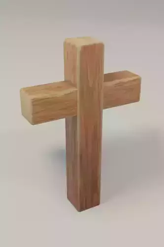 Wooden Cross 3D Model Low-poly 3D model