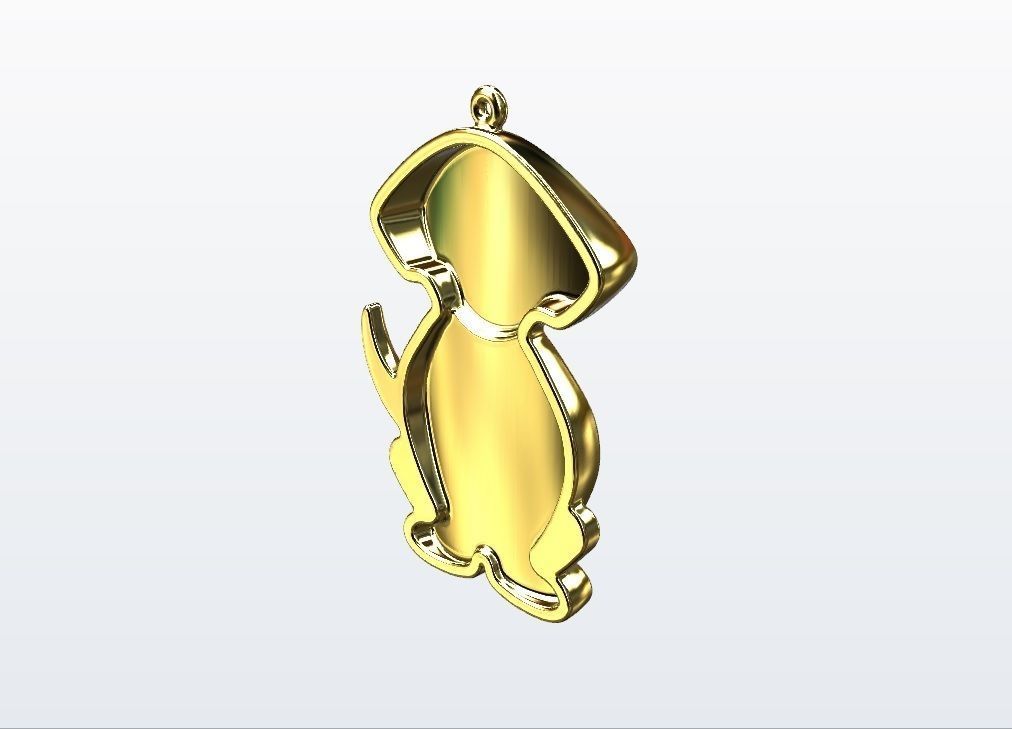 Dog pendant 3D print model_4