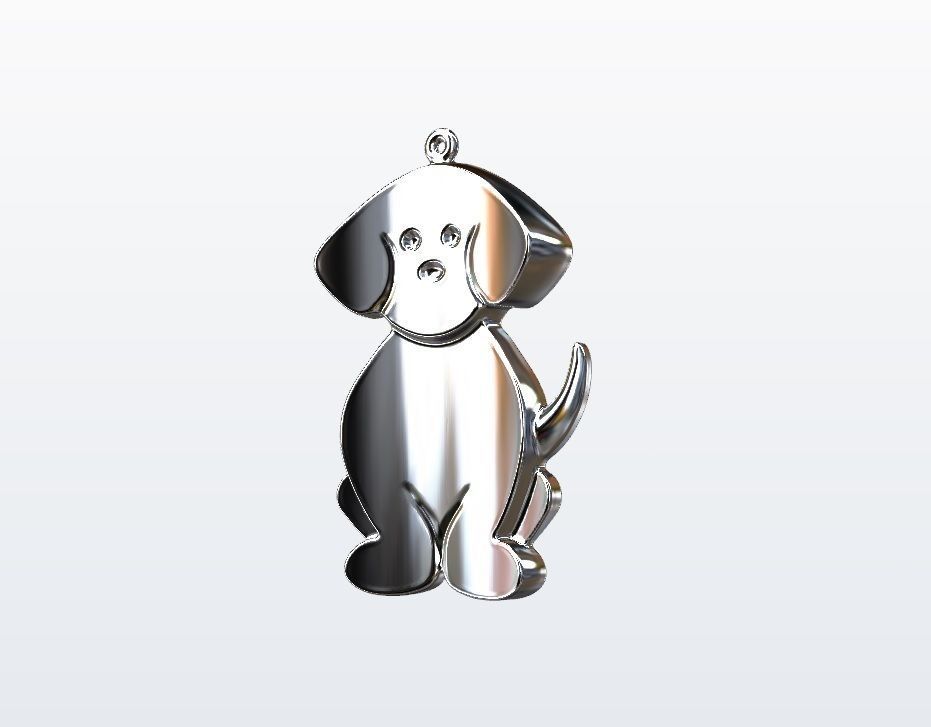 Dog pendant 3D print model_1