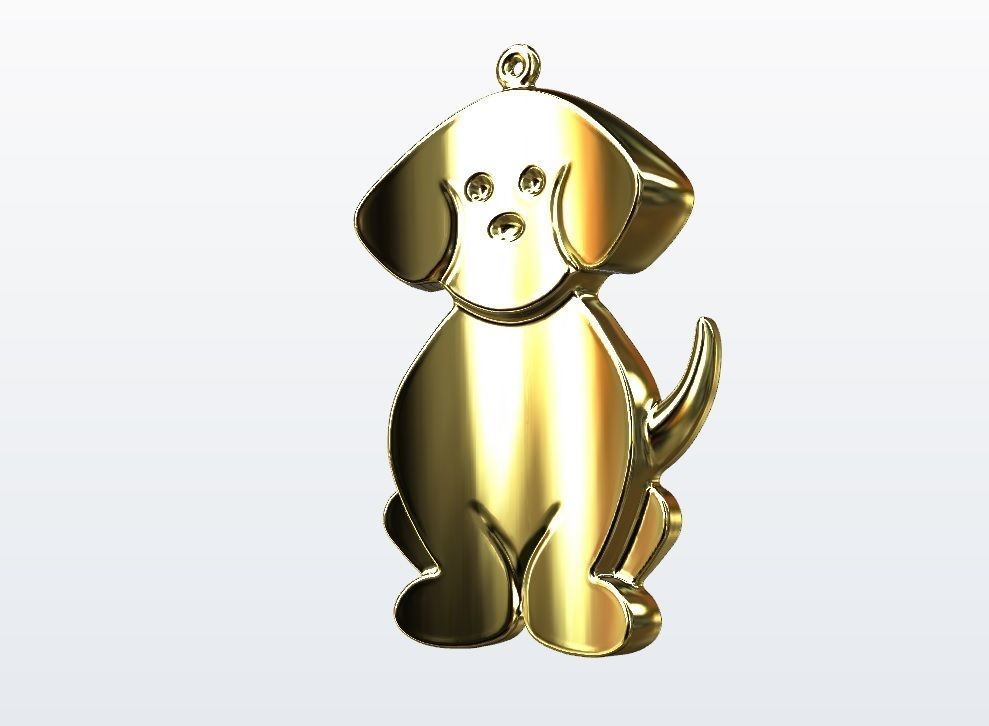 Dog pendant 3D print model_2