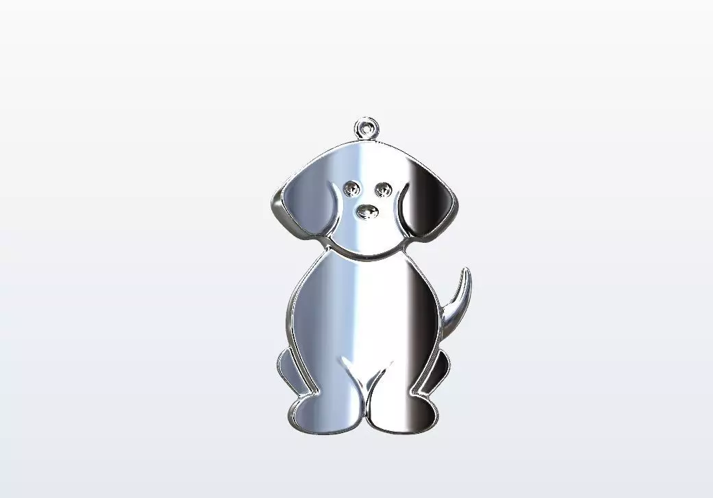 Dog pendant 3D print model_0