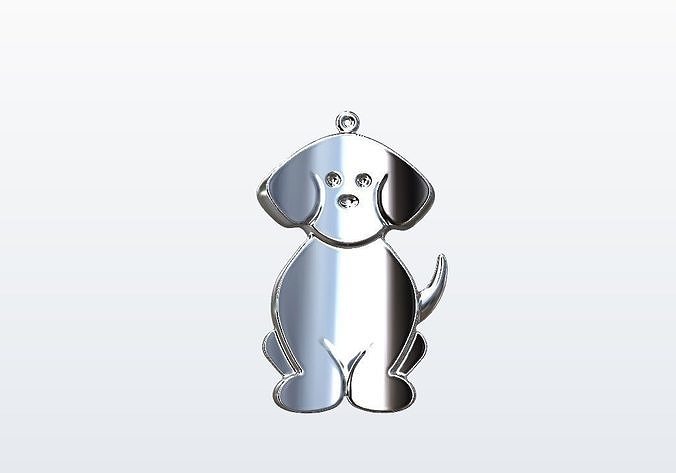 Dog pendant 3D print model
