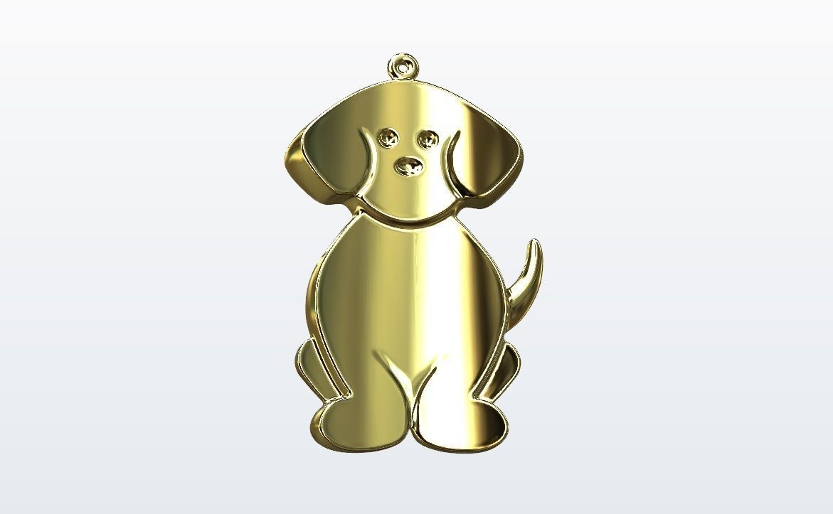 Dog pendant 3D print model_3