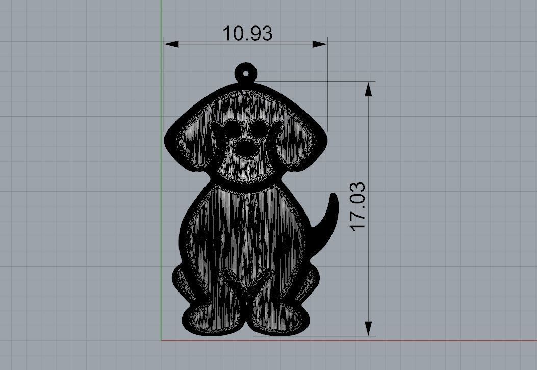 Dog pendant 3D print model_5