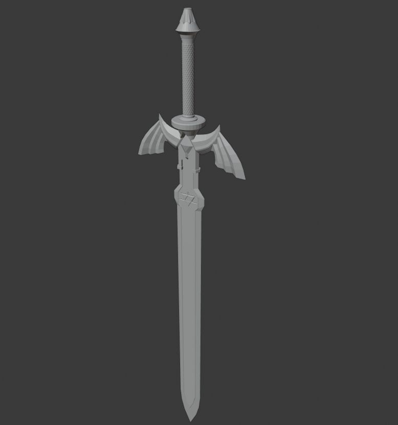 Zelda master sword 3D print model_17
