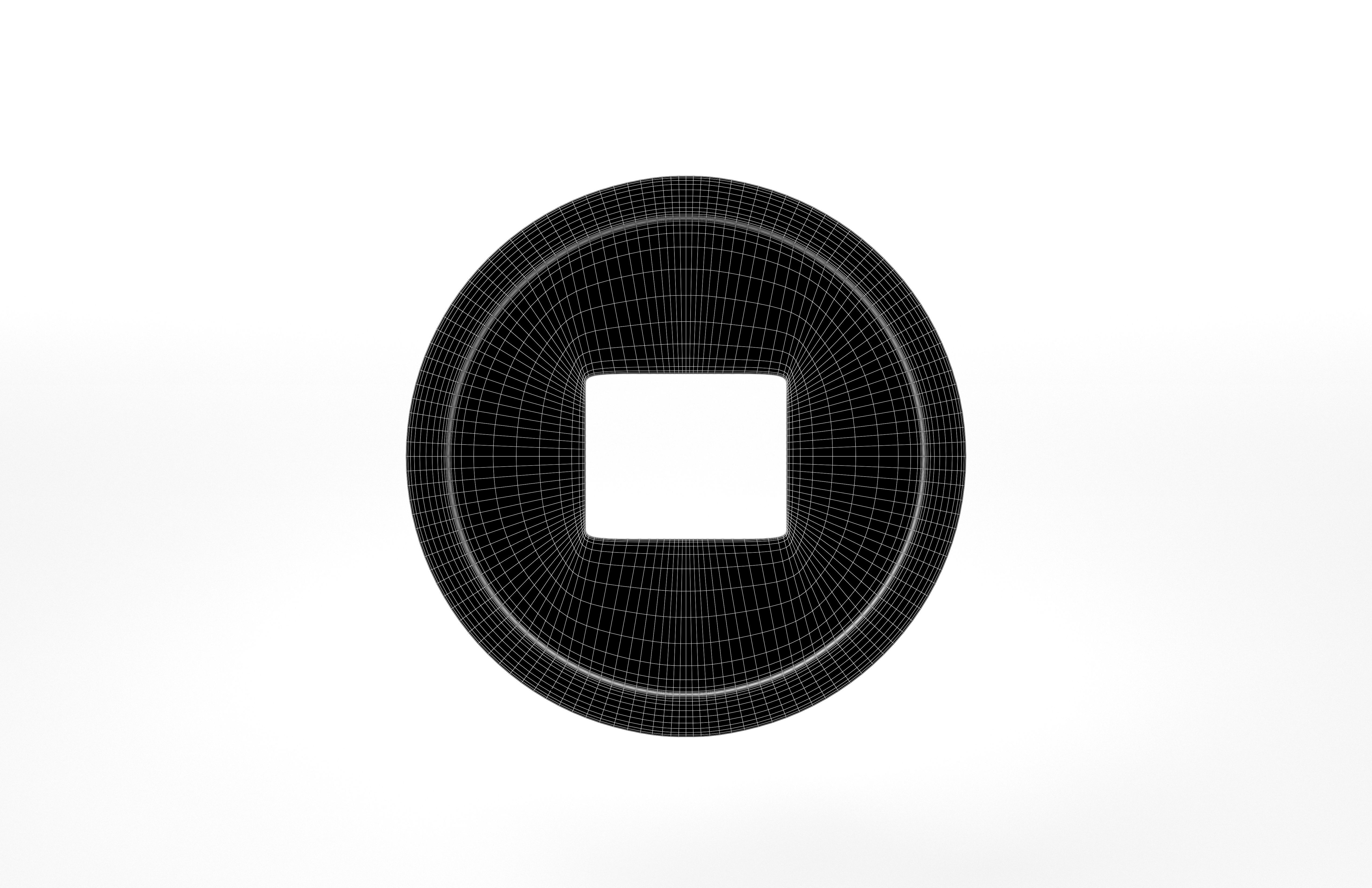 Chinese Coin v1 001 Low-poly 3D model_5