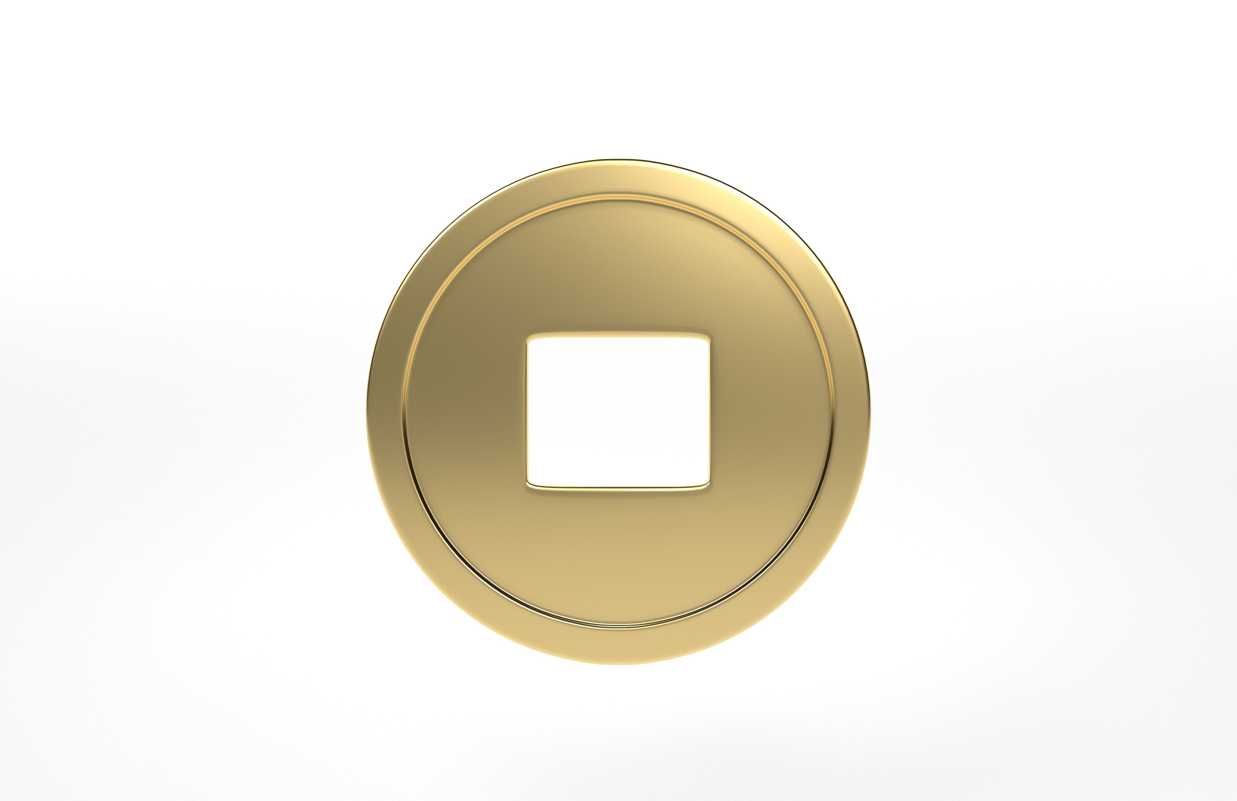 Chinese Coin v1 001 Low-poly 3D model_1