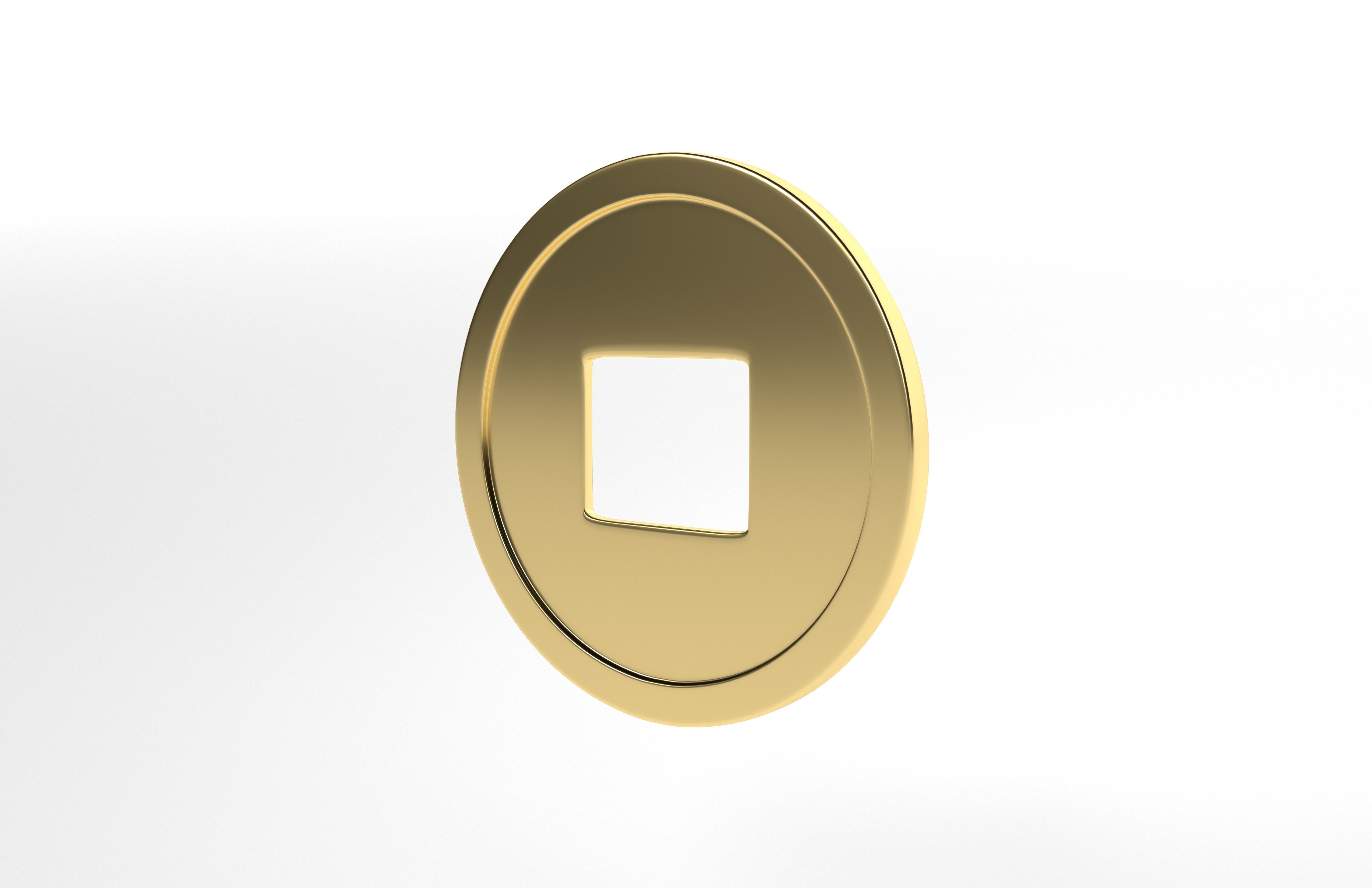 Chinese Coin v1 001 Low-poly 3D model_2