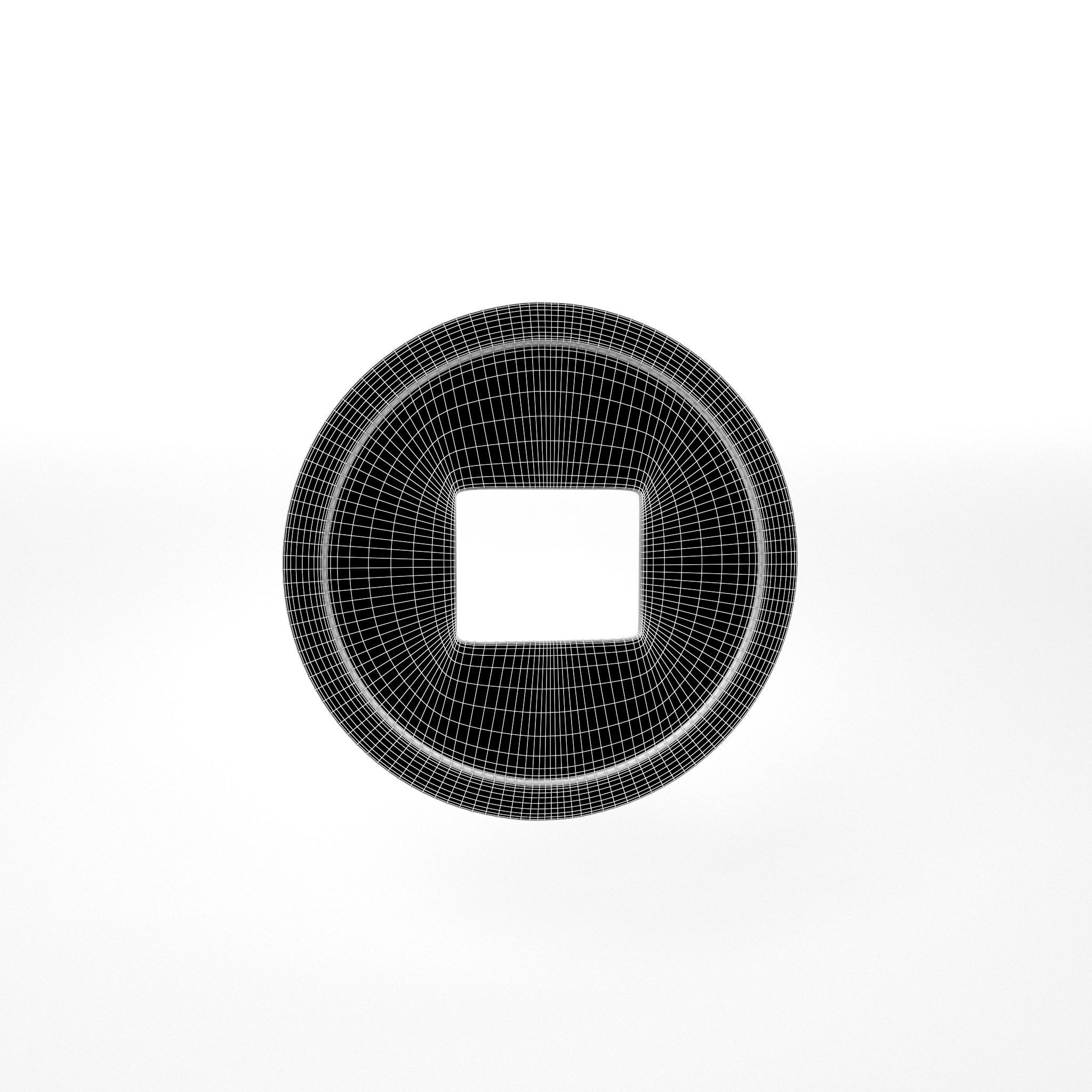 Chinese Coin v1 004 Low-poly 3D model_4