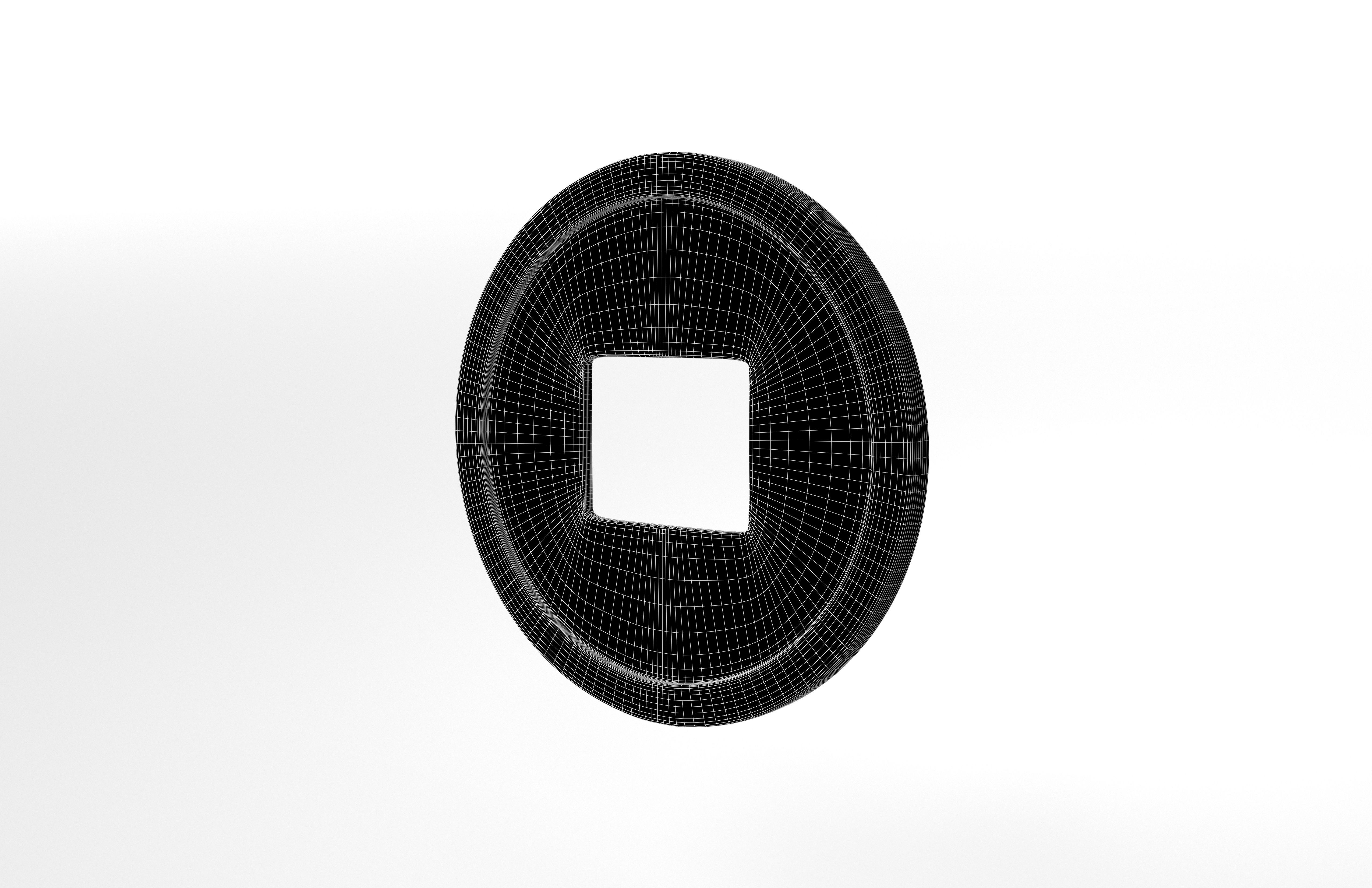 Chinese Coin v1 004 Low-poly 3D model_6