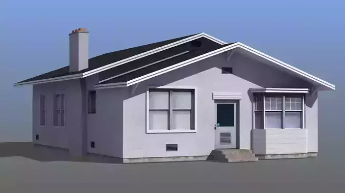 Bungalow house with porch 3D model