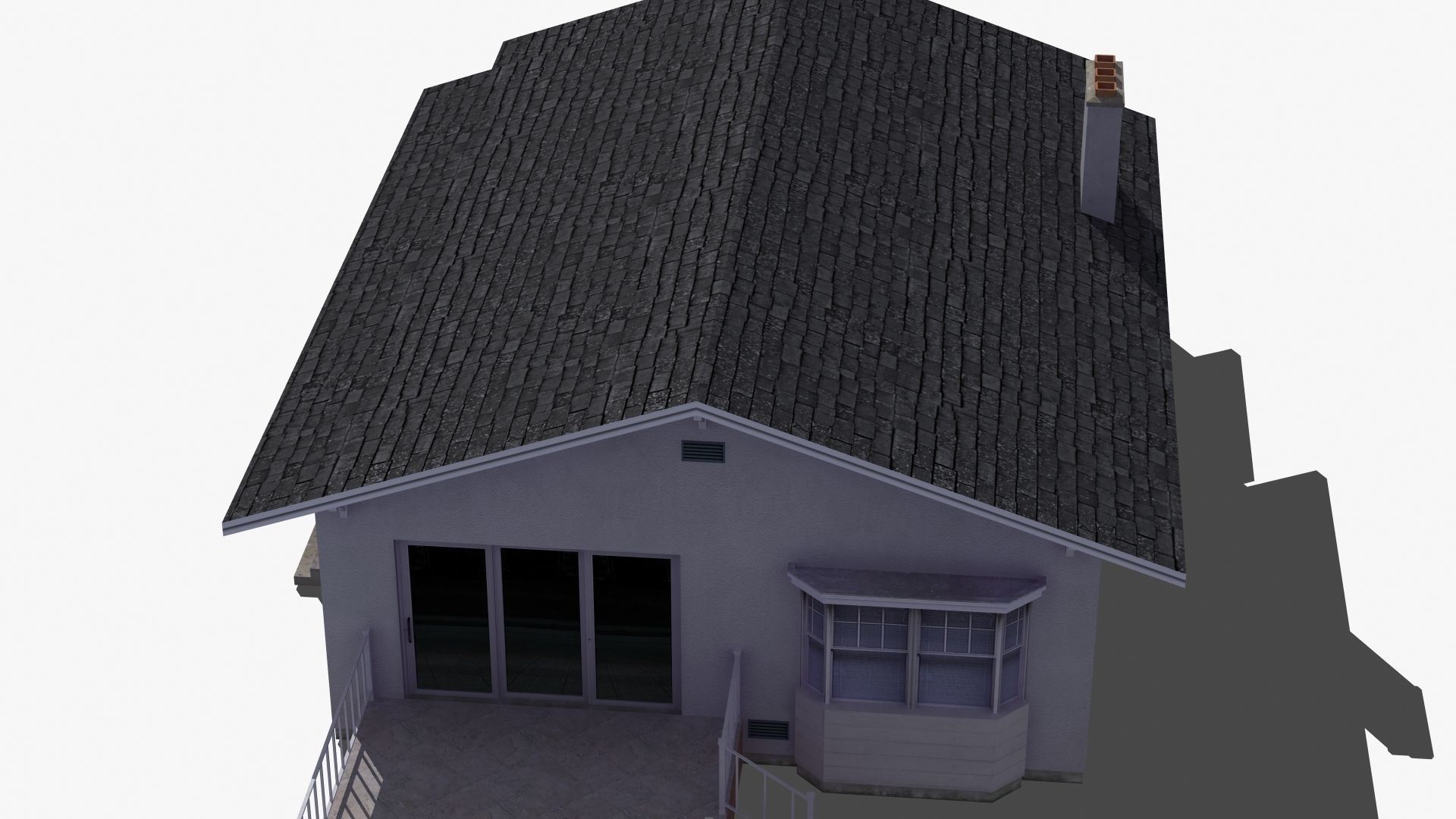 Bungalow house with porch 3D model_21