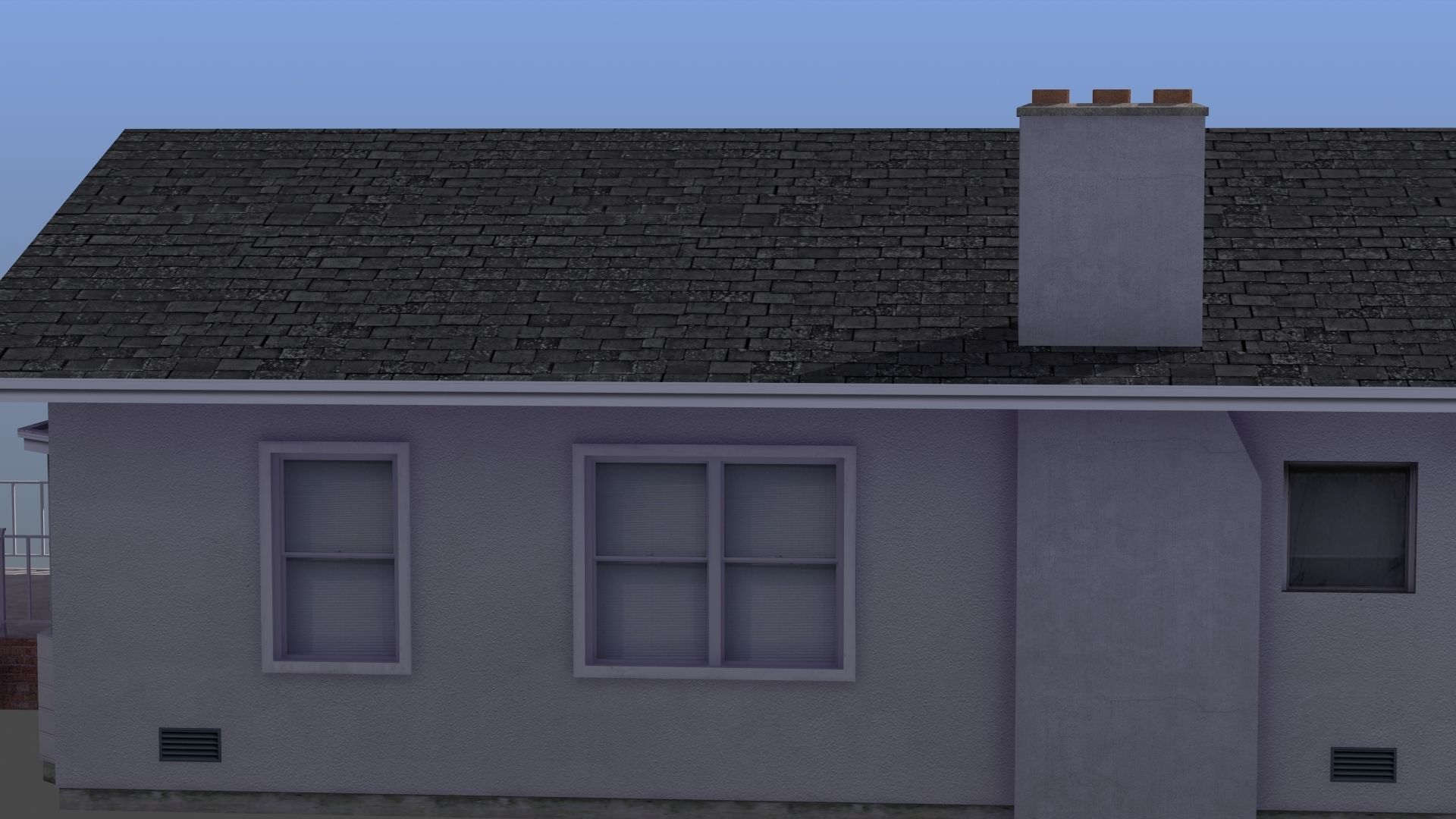 Bungalow house with porch 3D model_3