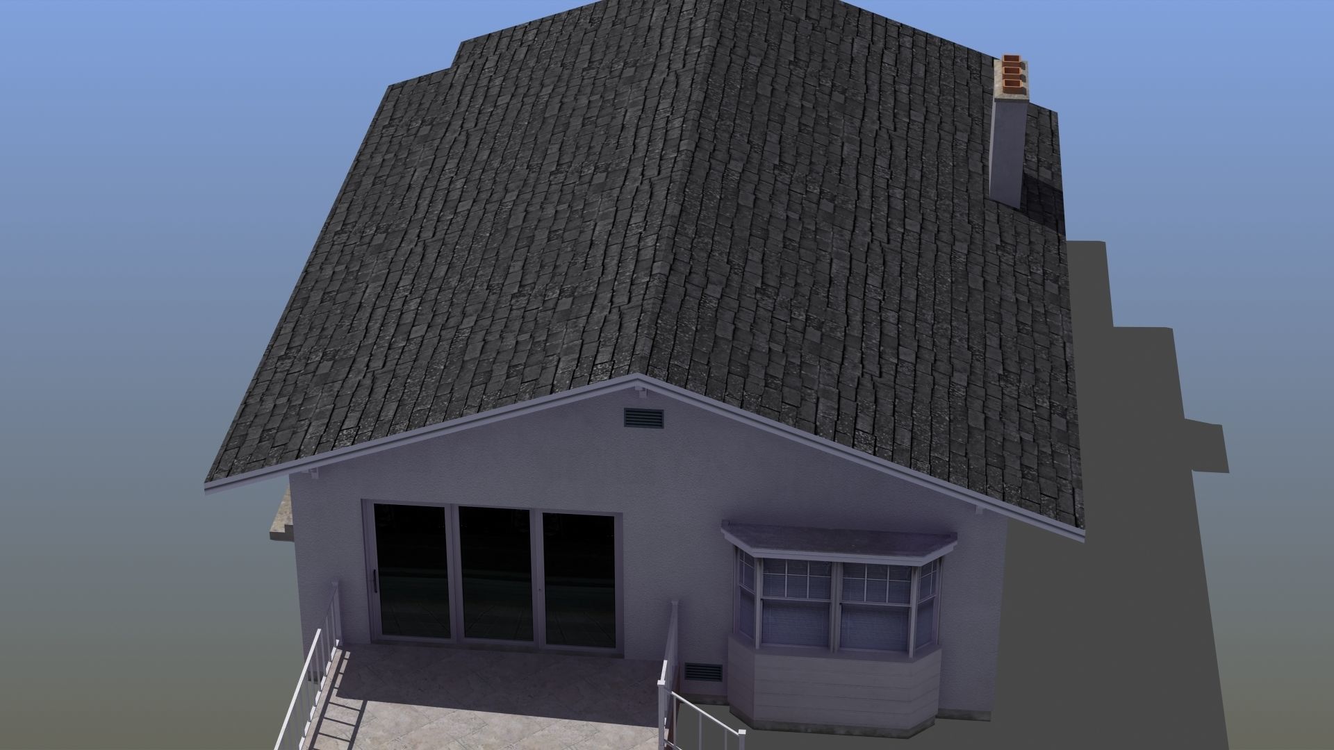 Bungalow house with porch 3D model_17