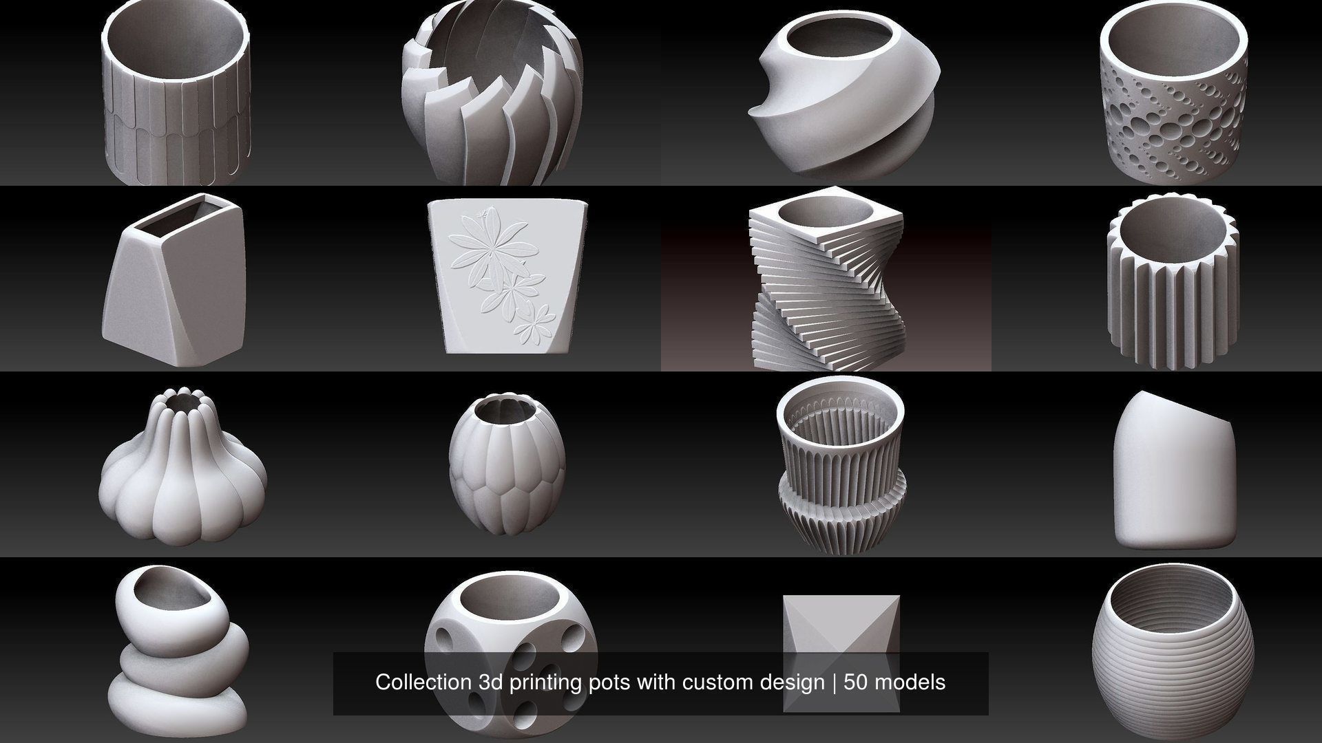 Collection 3d printing pots with custom design _4