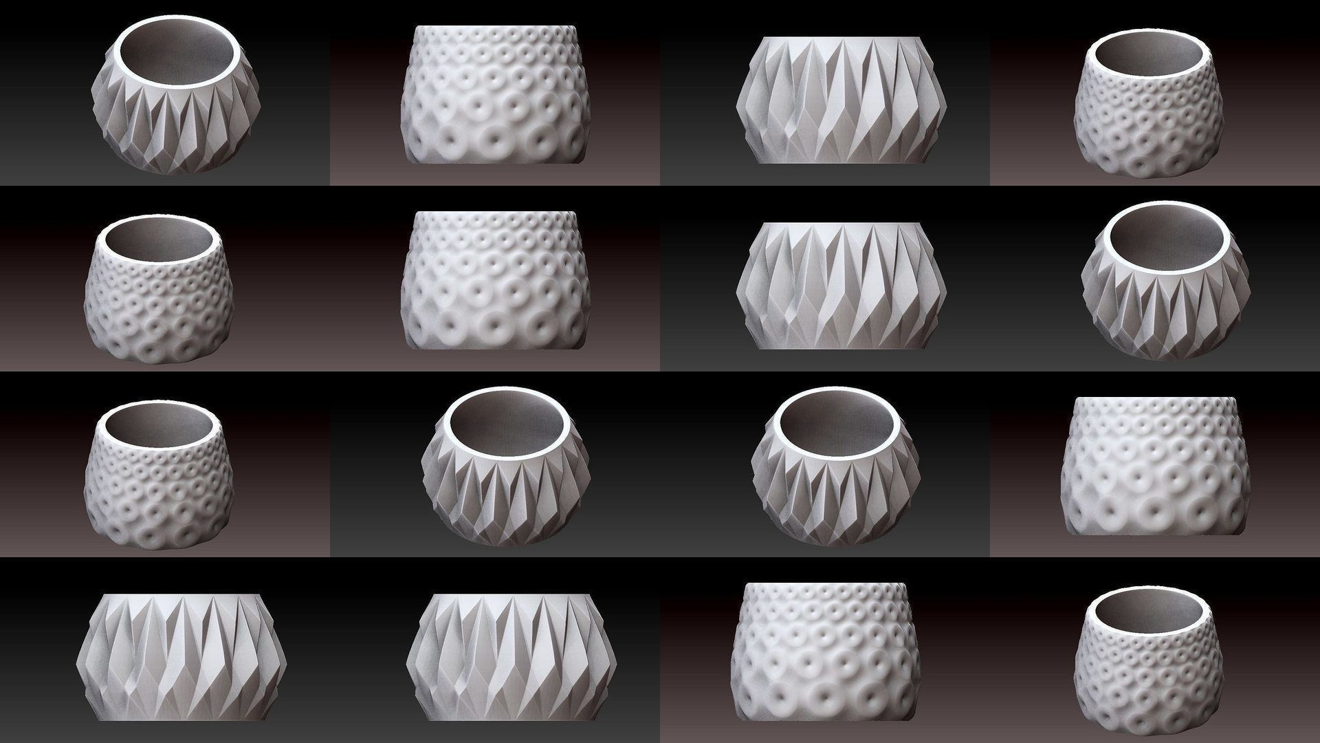 Collection 3d printing pots with custom design _5