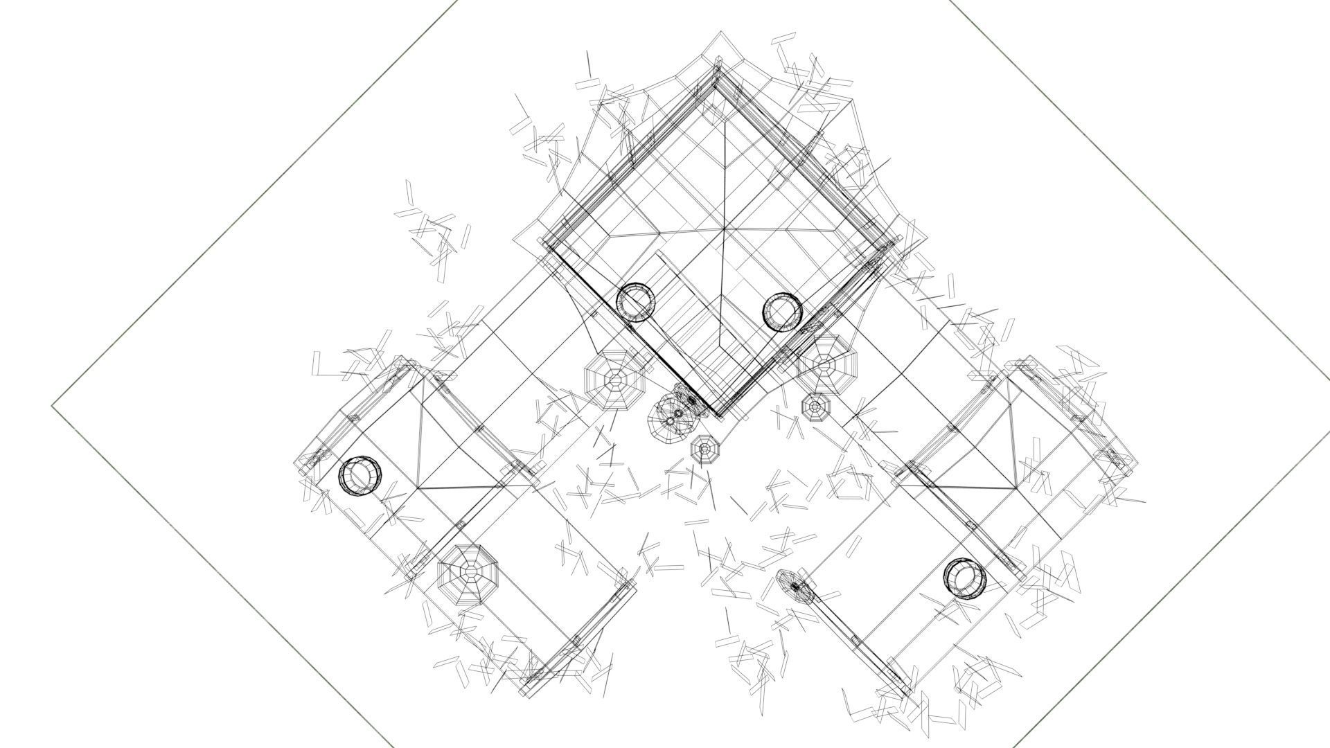 Town Center Low-poly 3D model_11