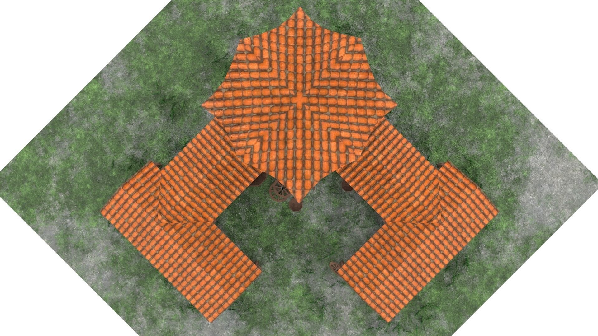 Town Center Low-poly 3D model_5