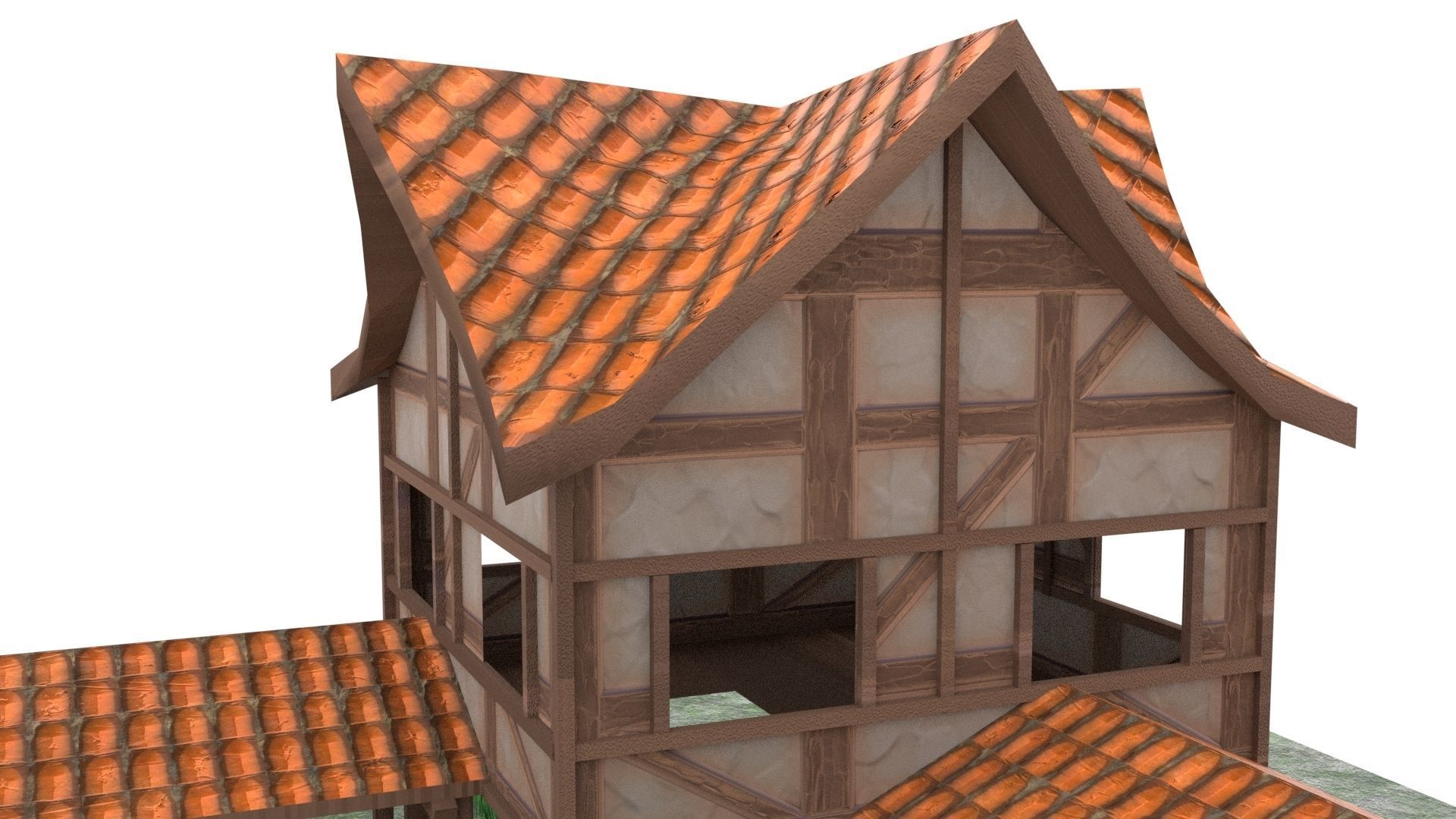 Town Center Low-poly 3D model_3