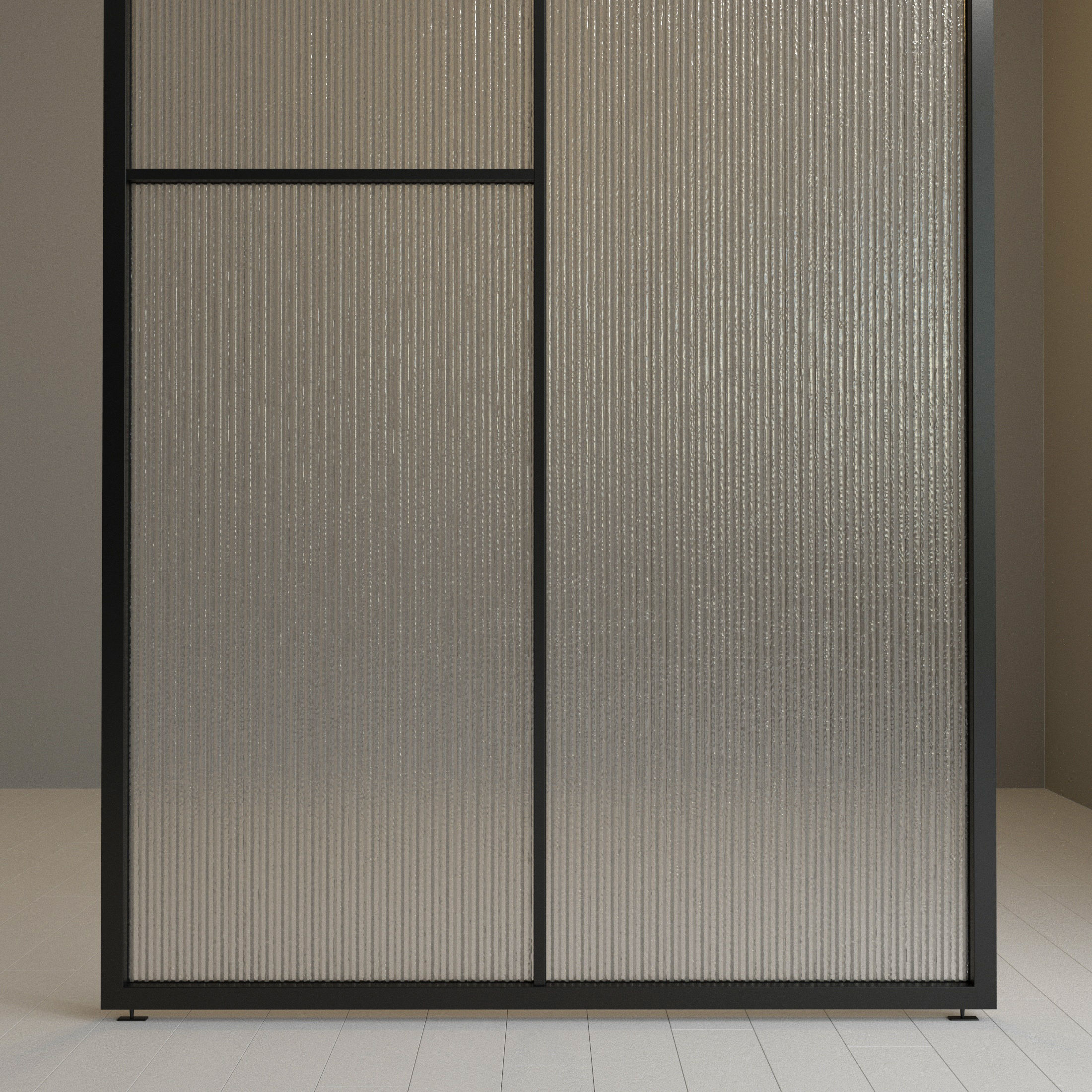 Glass partition door 53 Low-poly 3D model_2