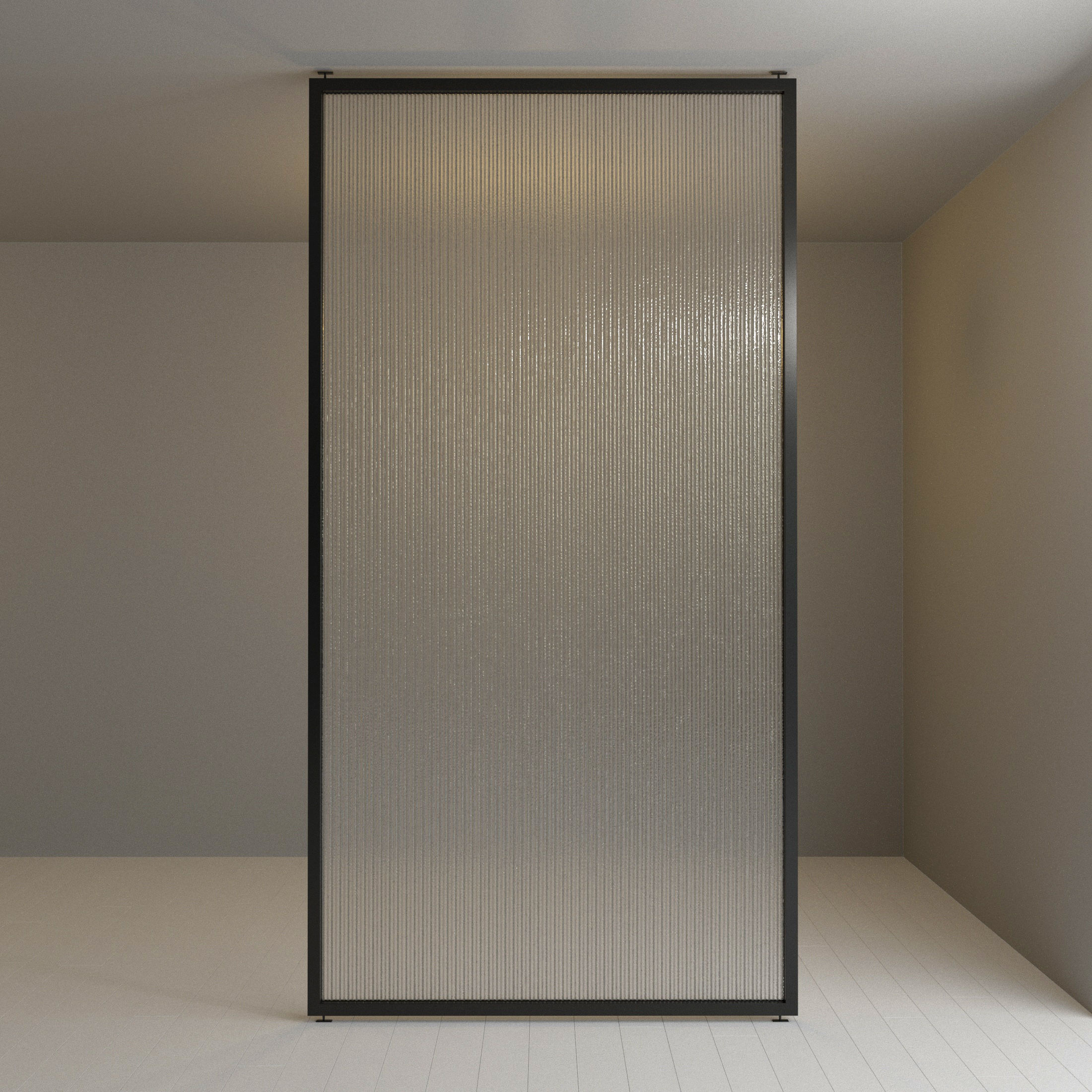 Glass partition door 488 Low-poly 3D model_1